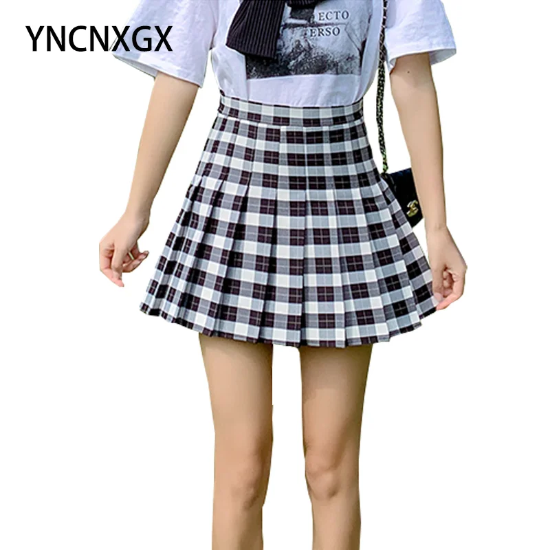 plaid skirt women korean version high