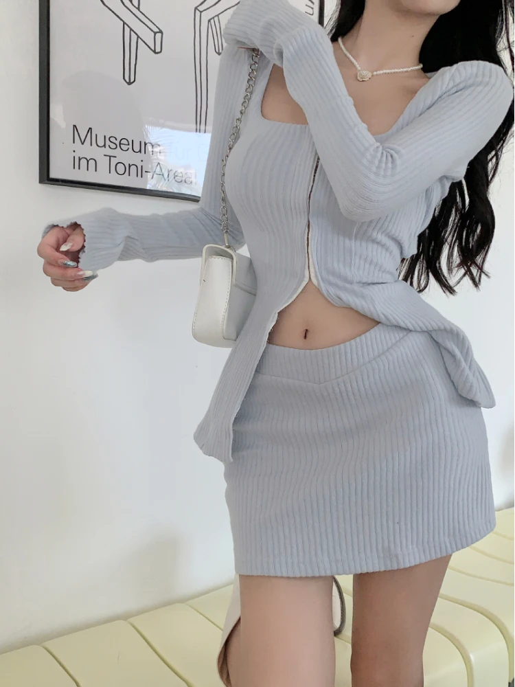 winter sexy knitted two piece set
